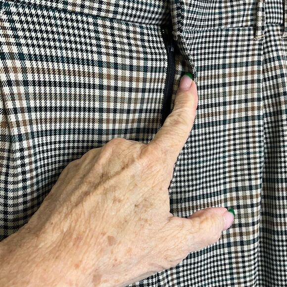 Zara TRF Collection Women's Size Medium Blue Gray Brown Striped Dress Pants - Picture 5 of 12